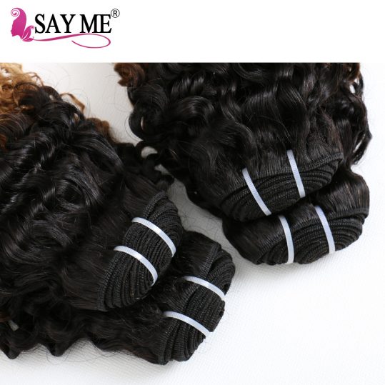 Kinky Curly Weave Human Hair Bundles Ombre Brazilian Hair Weave Bundles 2 Tones 1b/27 Can Buy 3/4 Non Remy SAYME Hair Extensions