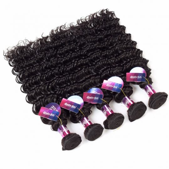 Brazilian Deep Wave Hair Bundles One Piece 100% Human Hair Extensions Mornice 12-26 inch Non-Remy Natural Color Free Shipping