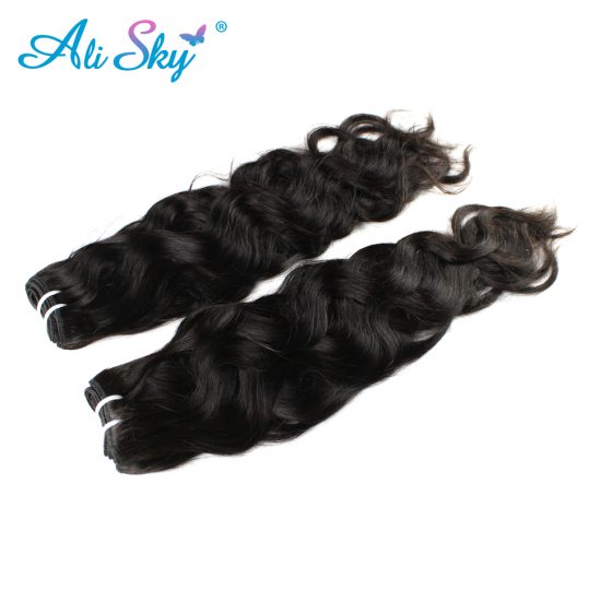 Ali Sky Hair Products Natural Wave Brazilian nonremy Hair Extensions 1pc Weaving UK Can Buy 3 Or 4 Bundles No Tangle