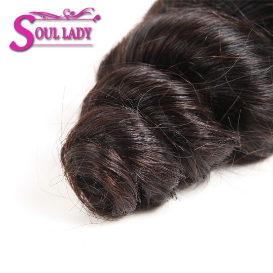Soul Lady Brazilian Loose Wave Hair Bundles 100% Human Hair Bundles Natural Color Non-Remy Hair Extension Can Buy 3 Or 4 Bundles