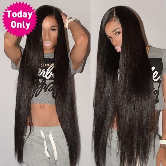 [TODAY ONLY] Brazilian Straight Hair Bundles 100% Human Hair Weave Bundles Natural Black Color Non Remy Hair Can Buy 3 or 4 Pcs
