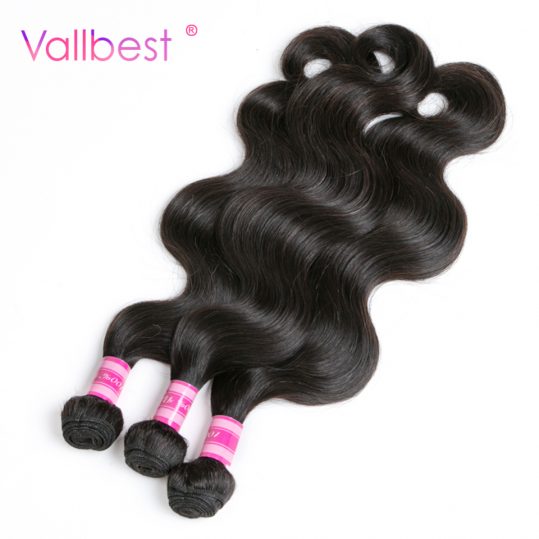 Brazilian Body Wave Bundles 100% Human Hair Weave Extension Brazilian Hair Weave 100g/Piece Natural Black Vallbest Non Remy Hair
