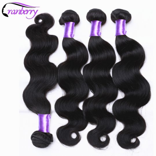 Cranberry Hair Brazilian Body Wave Hair Weave Bundles 8"-26" One Hair Bundle 100% Human Hair Extensions Can Be Dyed Non Remy