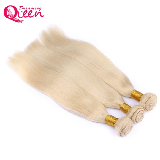 #613 Blonde Color Hair Bundles Brazilian Straight Human Hair Extensions 100% No Remy Human Hair Weave 1 Pcs Dreaming Queen Hair