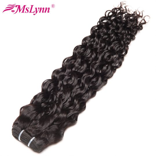 Mslynn Hair Water Wave Bundles Human Hair Extensions Natural Color Brazilian Hair Weave Bundles Non Remy Hair Can Buy 3 Or 4 Pcs