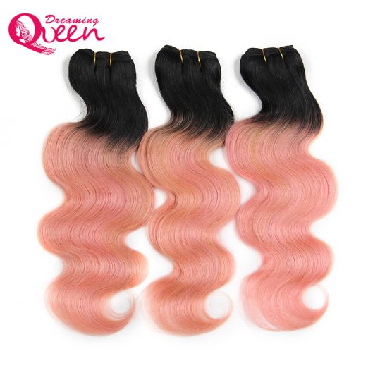 Rose Gold Color Ombre Brazilian Body Wave Ombre Human Hair Extensions Weave Bundles Non Remy Hair Dreaming Queen Hair