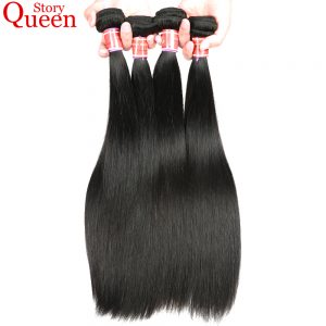 Peruvian Straight Hair Human Hair Bundles,Natural Color 1 Piece Remy Hair Weave 10-28 Inch Queen Story Hair Extension