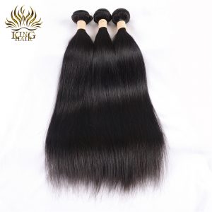 King Hair Peruvian Straight Hair Weave Bundles Natural Color 8-28inch 100% Human Hair Weave Remy Hair 1 pcs Machine Double Weft