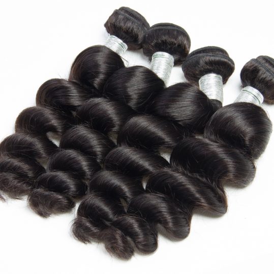 Alibele Hair Peruvian Loose Wave 100% Human Hair Weave Bundles Remy Hair Weft Color 1B Can Be Dyed And Bleached Free Shipping