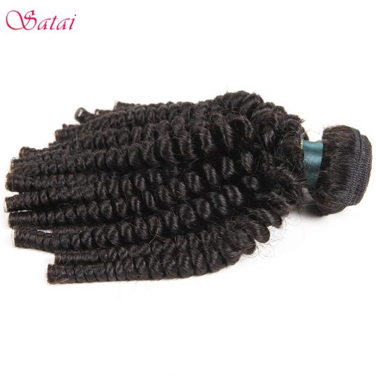 Satai Afro Kinky Curly Hair Human Hair Bundles Peruvian Hair Extension 8-26Inch Natural Color 100% Remy Hair 1 Pcs Free Shipping