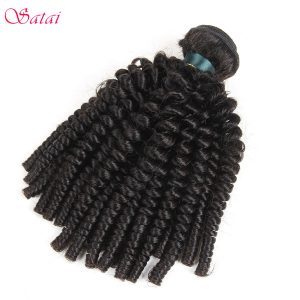 Satai Afro Kinky Curly Hair Human Hair Bundles Peruvian Hair Extension 8-26Inch Natural Color 100% Remy Hair 1 Pcs Free Shipping
