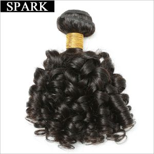 Spark Peruvian Bouncy Curly Human Hair Weave Bundles 1PC Remy Hair Extensions 8-26 inch Natural Color Free Shipping Can Be Dyed