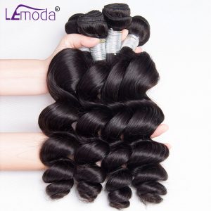 Peruvian loose wave bundles human hair extension 1 Bundle 100g hair weave bundles 10~28" remy hair natural black Le Moda Hair