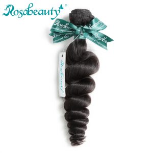 Rosa Beauty Hair Products Peruvian Remy Hair Loose Wave 100% Human Hair Weave Bundles Natural Black Color Shipping Free
