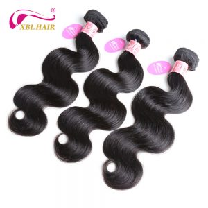 XBL HAIR Peruvian Body Wave Human Hair Weaves Hair Bundles 1 PC Natural Color 8-28" Remy Free Shipping