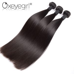 Oxeye Girl Peruvian Hair Bundles Natural Color Straight Human Hair Remy Hair Bundles 10"-28" Hair Weaving Can Buy 3 / 4 Bundles