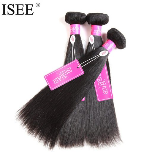 ISEE Peruvian Virgin Hair Straight Human Hair Bundles Machine Double Weft 10-26 Inches Free Shipping Can Be Dyed