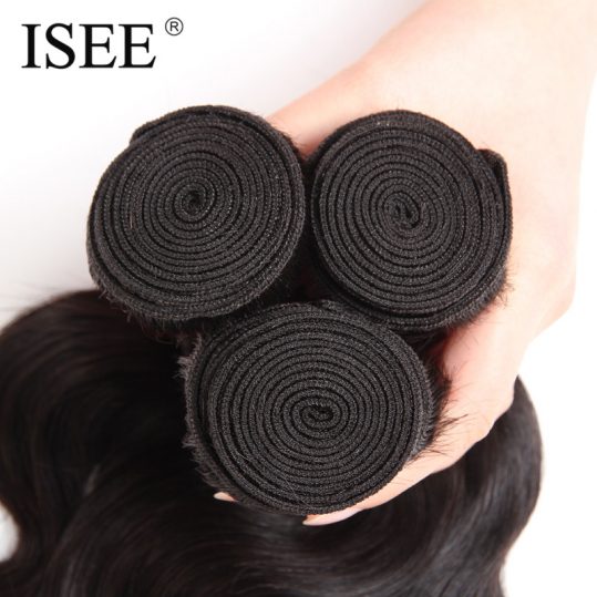 ISEE Peruvian Virgin Hair Body Wave 100% Unprocessed Human Hair Weave Bundles Free Shipping No Tangle