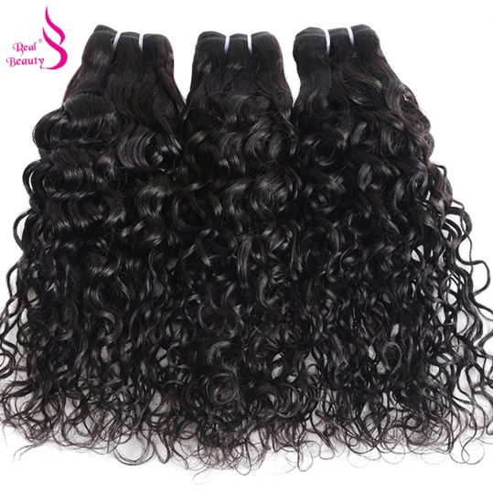 Real Beauty Peruvian Virgin Hair Water Wave Bundles 100% Human Hair Weave Bundles Extensions 1PC Can Buy 3/4 Bundles
