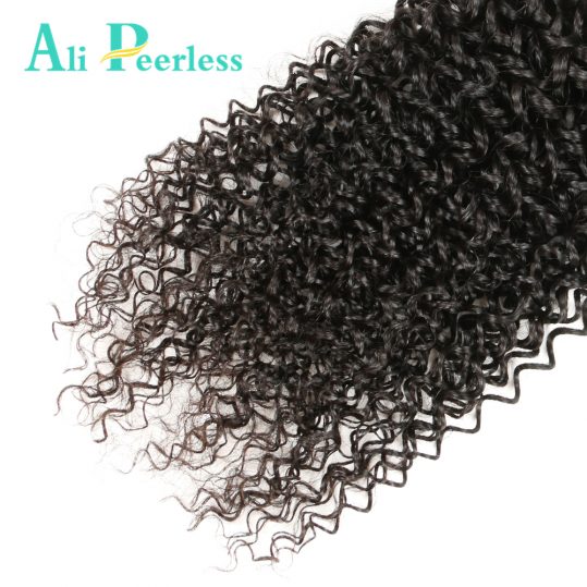 Ali Peerless Hair Virgin Peruvian Kinky Curly Unprocessed Human Hair 10inch to 28inch One Bundle Nature Black Free Shipping