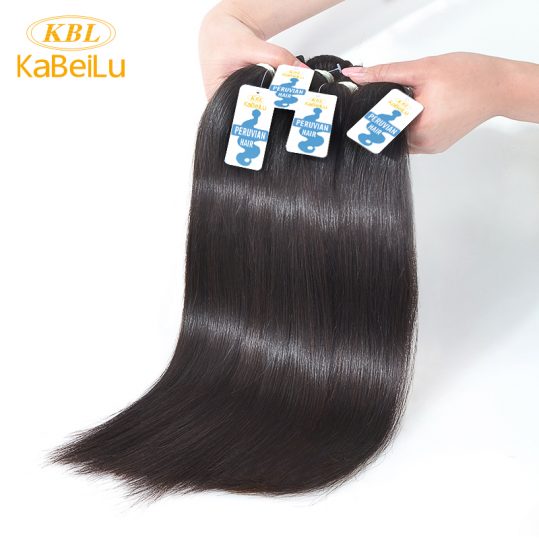 KBL Peruvian Virgin Hair Straight 12-26 inches 100% Unprocessed Human Hair Weaves Bundles Kabeilu Natural Color Hair Extension