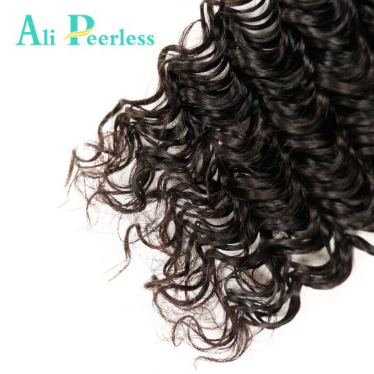 Ali Peerless Hair Peruvian Deep Wave Virgin Human Hair 10-28 inch Nature Color Double Weft Weaving Free Shipping One Piece