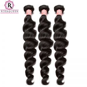 Peruvian Virgin Hair Loose Wave 100% Human Hair Weave Bundles Natural Black Color 1 Piece Rosa Queen Hair Products