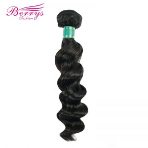 [Berrys Fashion] Peruvian virgin hair Weave Loose Wave Hair Extension 1PC/lot 100% Unprocessed Human Hair Bundles 100g Hair Weft