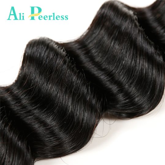 Ali Peerless Hair Peruvian Loose Wave Hair One bundle Virgin Human Hair 10"to 28" Nature Black Double Weft Free Shipping
