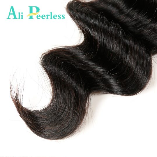 Ali Peerless Hair Peruvian Loose Wave Hair One bundle Virgin Human Hair 10"to 28" Nature Black Double Weft Free Shipping
