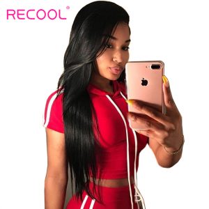 Recool Peruvian Virgin Hair Straight 8-30 Inch Human Hair Bundles 100% Natural Weave Hair Extensions Can Be Dyed