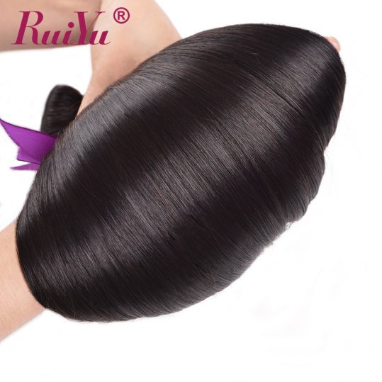 RUIYU Hair Peruvian Straight Hair Bundles Human Hair Extensions Double Weft Non Remy Hair Weave Bundles 8"-28"Natural Color 1PC
