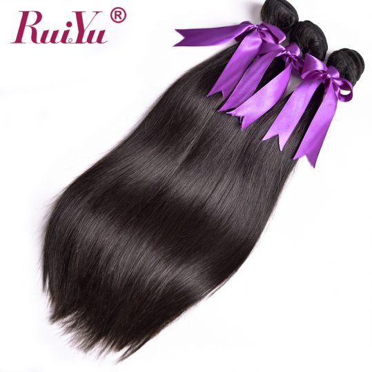 RUIYU Hair Peruvian Straight Hair Bundles Human Hair Extensions Double Weft Non Remy Hair Weave Bundles 8"-28"Natural Color 1PC