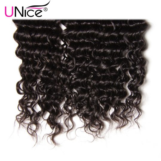 UNice Hair Company Peruvian Deep Wave 1 Bundle 100% Natural Human Hair Weave Non Remy Hair Weft Can Buy 3 or 4 bundles 12"-26"