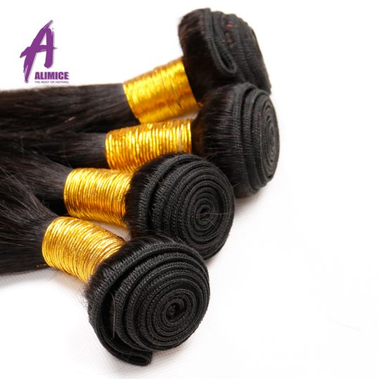 Alimice Hair Peruvian Straight Hair 1 Piece Natural Color 100% Human Hair Bundles Weaving 8-30inch Non Remy Hair