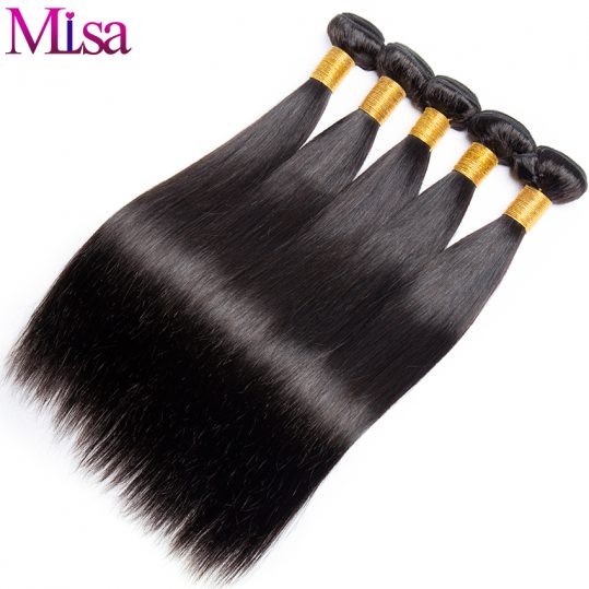 Mi Lisa Peruvian Straight Hair Weave Extensions 1 Piece only Human Hair Bundle Non Remy Hair Free Ship Can Buy 3 or 4 Bundles