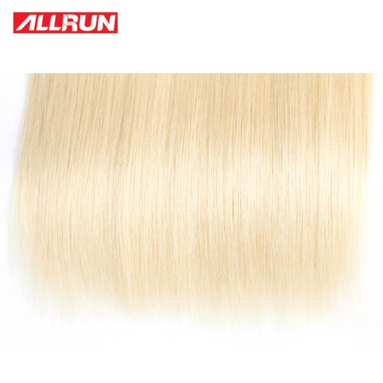 ALLRUN Peruvian Straight Hair Weave #613 Blonde Non Remy Hair Bundles 100% Platinum Human Hair Extension 12"-24" Free Shipping