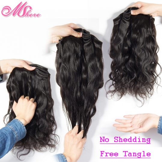 Body Wave Human Hair Bundle Extensions Mshere Peruvian Non Remy Hair Weaves Can Colored Straightened Well 1pcs/lot Natural Black