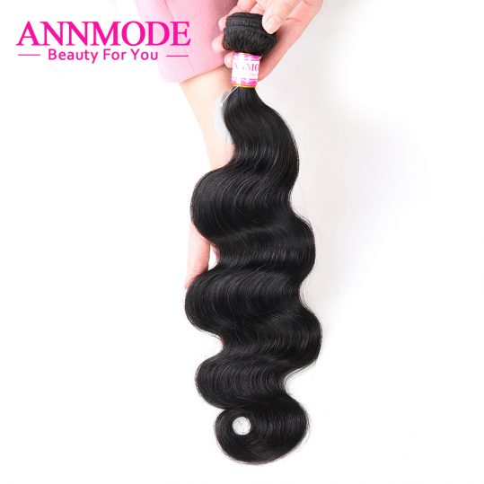 [Annmode] Peruvian Body Wave Bundles a Piece Natural Color Non-remy Human Hair Extensions 100g Free Shipping Can Buy 3 or 4 pcs