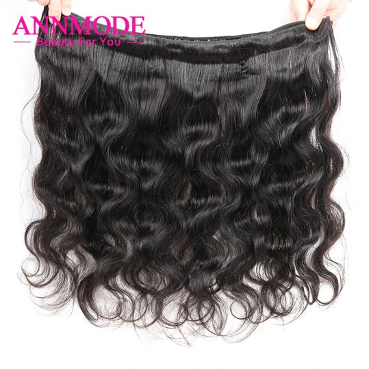 [Annmode] Peruvian Body Wave Bundles a Piece Natural Color Non-remy Human Hair Extensions 100g Free Shipping Can Buy 3 or 4 pcs