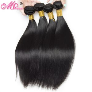 Mshere Hair Company Peruvian Straight Hair 100% Peruvian Human Hair Bundles Non Remy Hair Extentions Natural 1B Thick and Full