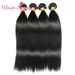 Wonder Beauty Hair Peruvian Straight Non Remy 1 Bundle 100% Human Hair Extension 8-26 Inches Hair Bundles Natural black Color