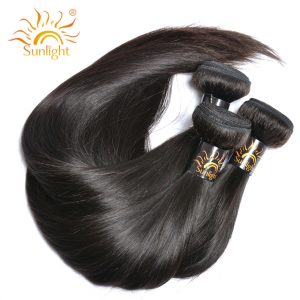 Peruvian Straight Hair Sunlight Human Hair Bundles Natural Black 1b# 100% Hair Weaving Can Buy 3/4 Bundles Non Remy Hair Weave