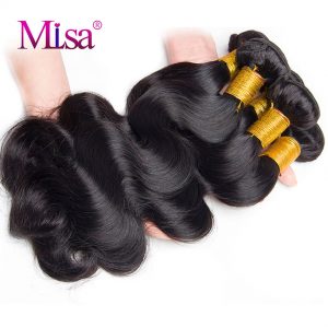 Mi Lisa Hair Peruvian Body Wave Bundle Can Buy 4 / 3 Bundle 10-28 inch 1 Pc Hair Extension Non Remy Hair Weave Human Hair Bundle