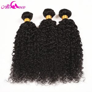 Ali Coco Hair Peruvian Kinky Curly 1 Piece 100% Human Hair Extensions 10-28 inch Natural Color Non Remy Hair Free Shipping