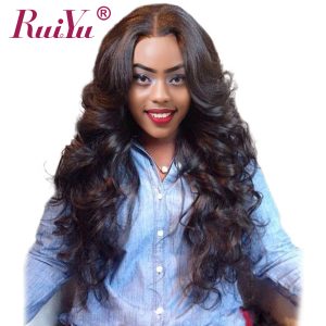 RUIYU Hair Peruvian Body Wave Bundles Human Hair Extensions Non Remy Hair Weave Natural Color Hair Weaving 1PC Can Be Dyed