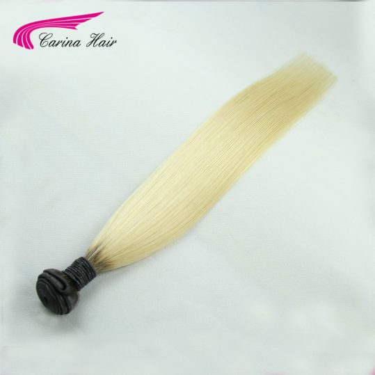 Carina T1b/613 Peruvian Straight Hair Bundles 1Pcs Ombre Blonde Color Hair Weft Peruvian Non-Remy Human Hair Weave Free Shipping