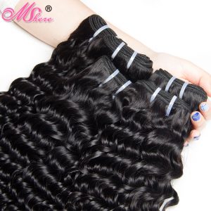 Peruvian Deep Curly Human Hair Weave Bundles 100g 1piece Natural Color Non Remy Hair 100% Human Hair Weft MSHere Hair Products