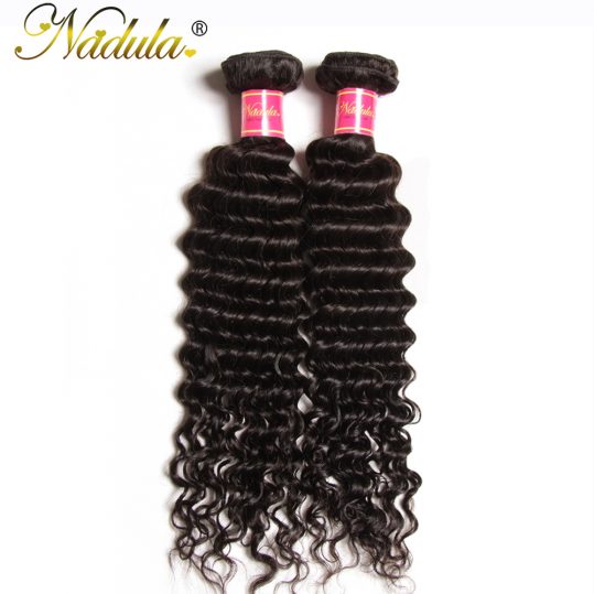 Nadula Hair Peruvian Hair Deep Wave 100% Human Hair Weave Bundles 12-26 Inches Non Remy Hair Can be mixed Natural Color