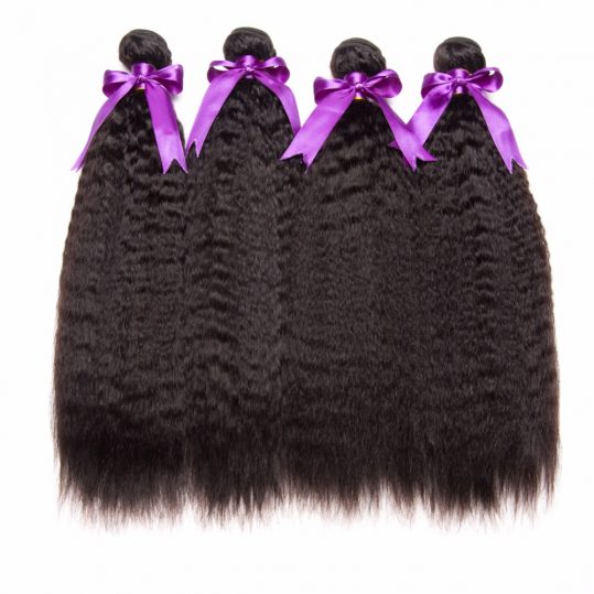 ALIPOP Peruvian Kinky Straight Hair Bundles Human Hair Bundles Non Remy Hair Extensions Natural Black Color 1pc/lot Can be Dye